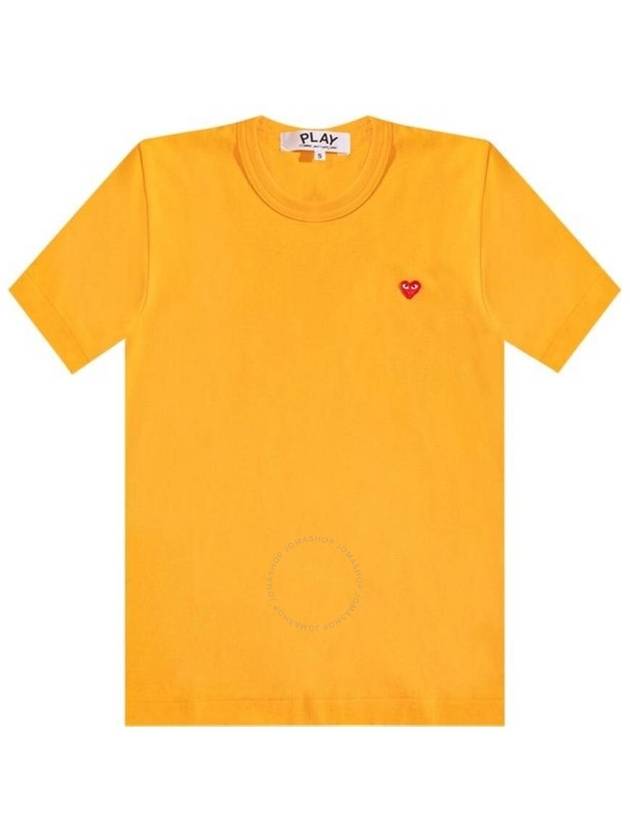 Women's Small Red Heart Logo Short Sleeve T-Shirt P1 T313 2 Yellow - COMME DES GARCONS PLAY - BALAAN 2