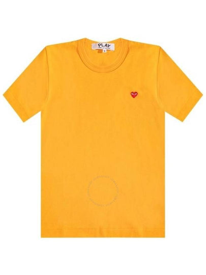 Women's Small Red Heart Logo Short Sleeve T-Shirt P1 T313 2 Yellow - COMME DES GARCONS PLAY - BALAAN 2