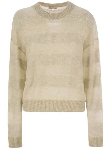 Striped mohair and wool sweater - BRUNELLO CUCINELLI - BALAAN 1