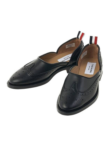 Vitello Calfskin Wingtip D orsay Loafer Black - THOM BROWNE - BALAAN 1