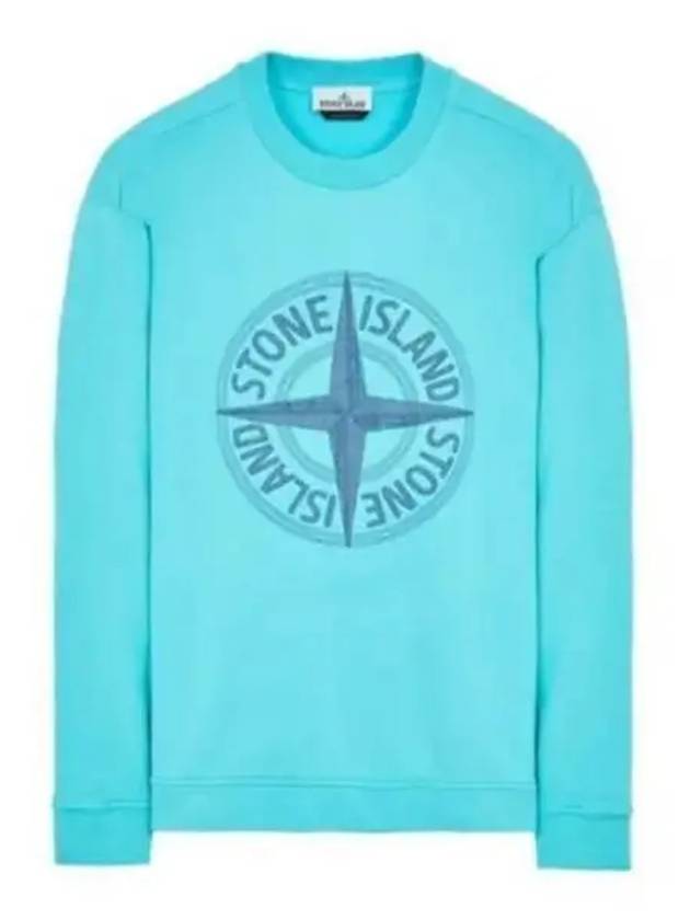 Garment Dying Compass Embroidery Logo Sweatshirt Blue - STONE ISLAND - BALAAN 2