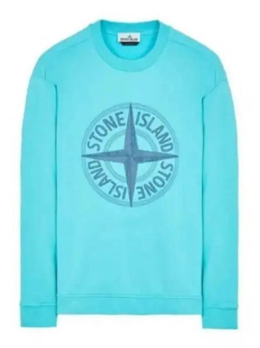 Garment Dying Compass Embroidery Logo Sweatshirt Blue - STONE ISLAND - BALAAN 2