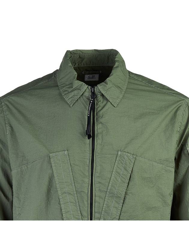 Taylon L Zipped Long Sleeve Shirt Green - CP COMPANY - BALAAN 5