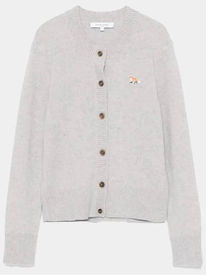 Baby Fox Patch Wool Cardigan Grey - MAISON KITSUNE - BALAAN 2