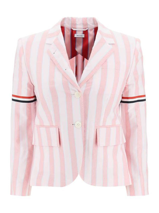 High Armhole RWB Arm Banding Striped Jacket Pink - THOM BROWNE - BALAAN 1