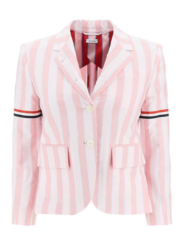 High Armhole RWB Arm Banding Striped Jacket Pink - THOM BROWNE - BALAAN 2