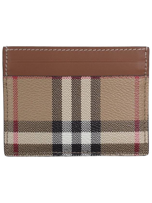 Check Print Leather Card Holder Beige - BURBERRY - BALAAN 2