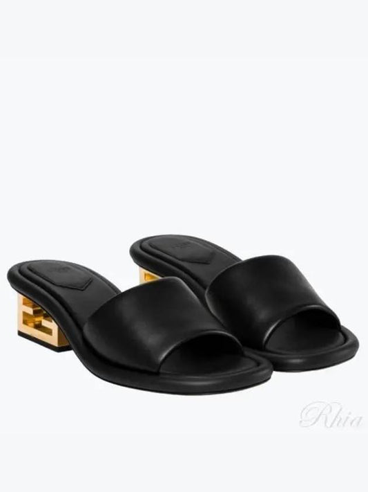 FF Baguette Motif Nappa Leather Slippers Black - FENDI - BALAAN 2