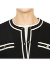 Kendra Button-Up Crew Neck Cardigan Black - TORY BURCH - BALAAN 9