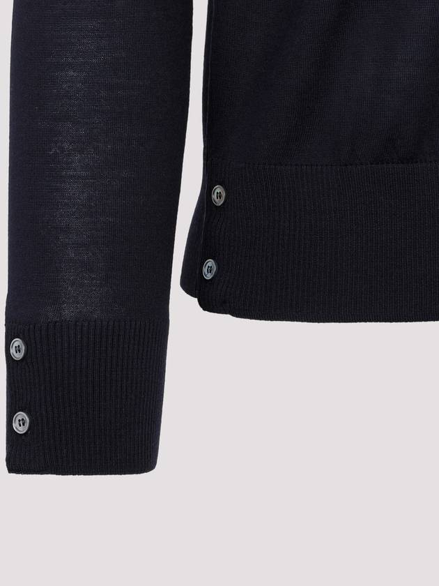 4 Bar Armband Classic Merino Wool Knit Top Navy - THOM BROWNE - BALAAN 4