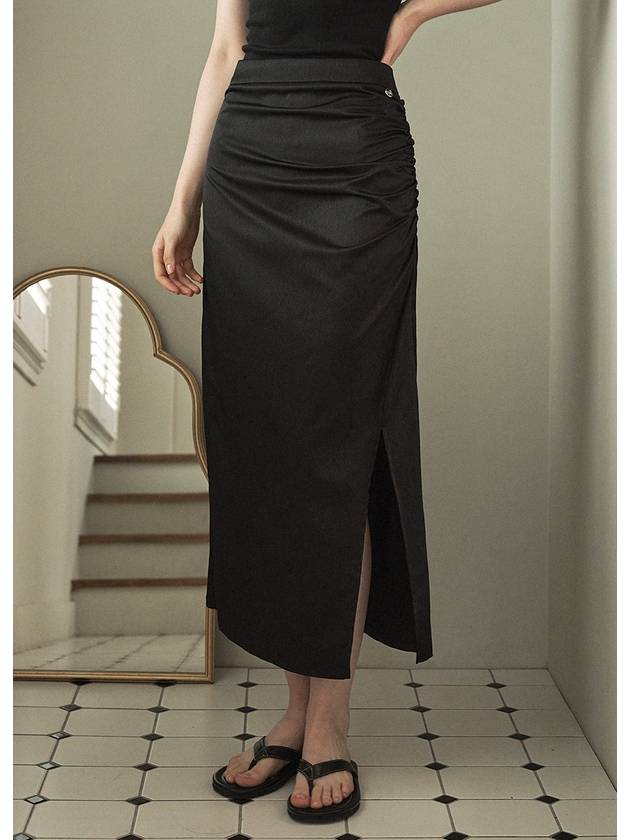 Rustle shirring maxi skirt - MICANE - BALAAN 2