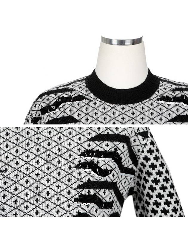 2TO555 830 99 WOOL material black white sweatshirt - KENZO - BALAAN 4