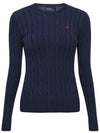 Embroidered Logo Pony Cable Knit Top Navy - POLO RALPH LAUREN - BALAAN 2