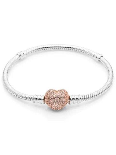 Moments Pave Heart Clasp Bracelet Silver - PANDORA - BALAAN 2