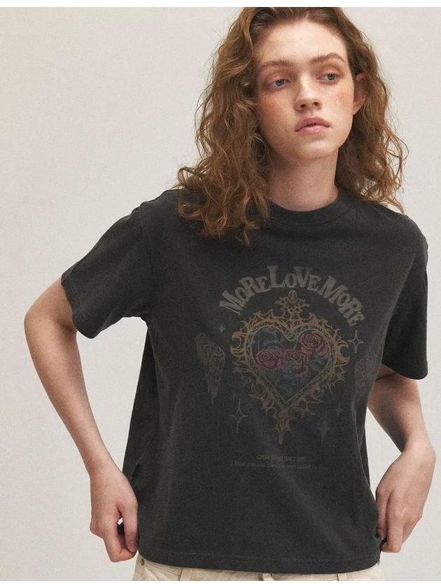 More Love Pigment Cropped Short Sleeve T Shirt Smoke Black - CPGN STUDIO - BALAAN 4