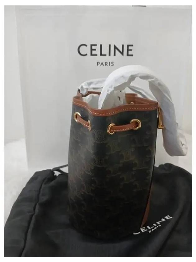 Triomphe Drawstring Small Bucket Bag Tan - CELINE - BALAAN 10