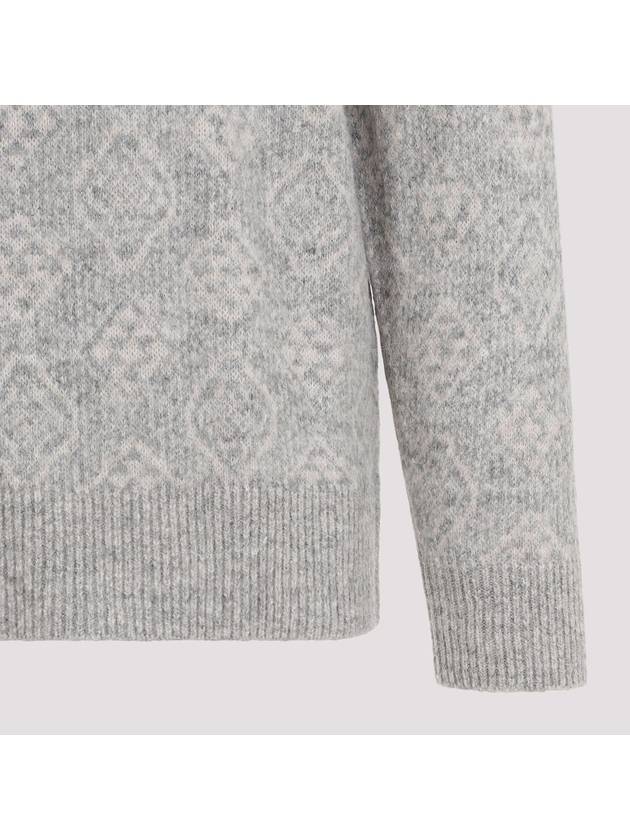 Geometric Jacquard Alpaca Knit Top Grey - BRUNELLO CUCINELLI - BALAAN 4