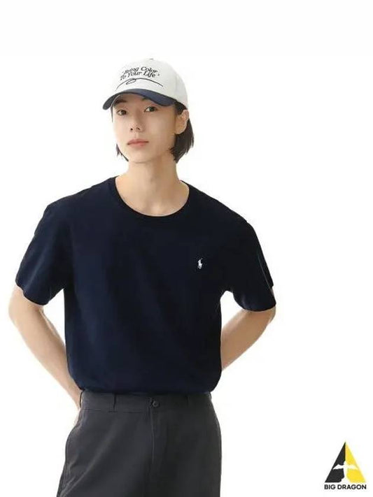 Liquid Cotton Crew Neck Slip T Shirt Navy - POLO RALPH LAUREN - BALAAN 1