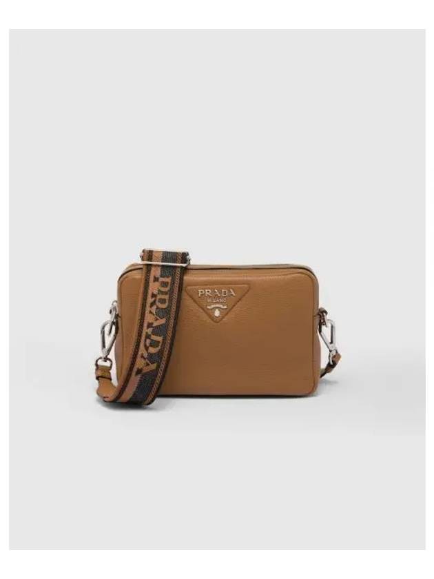 Medium Leather Cross Bag Caramel - PRADA - BALAAN 2