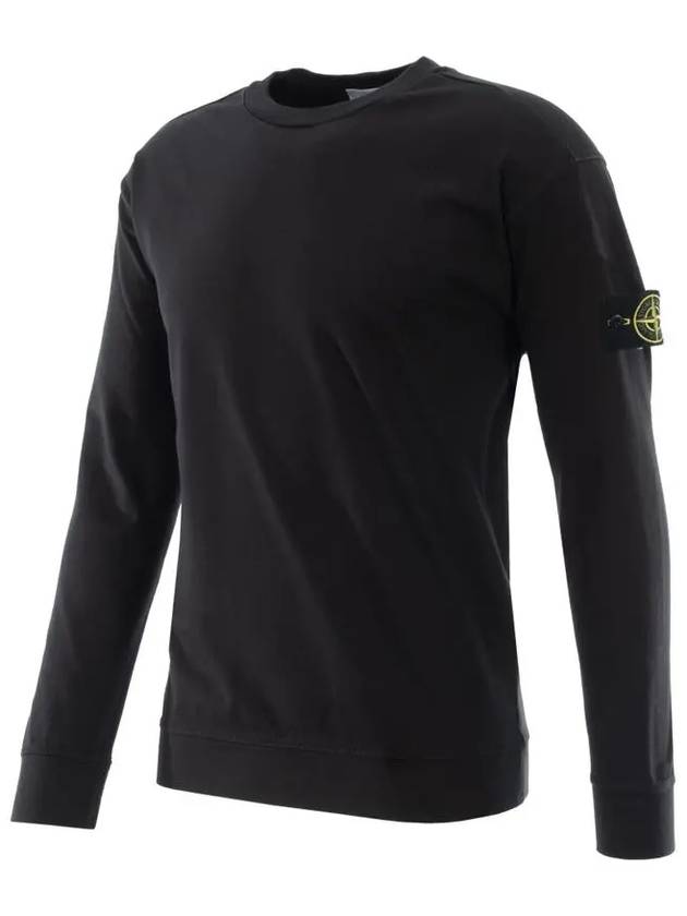 Crewneck Heavy Cotton Jersey Sweatshirt Black - STONE ISLAND - BALAAN 5