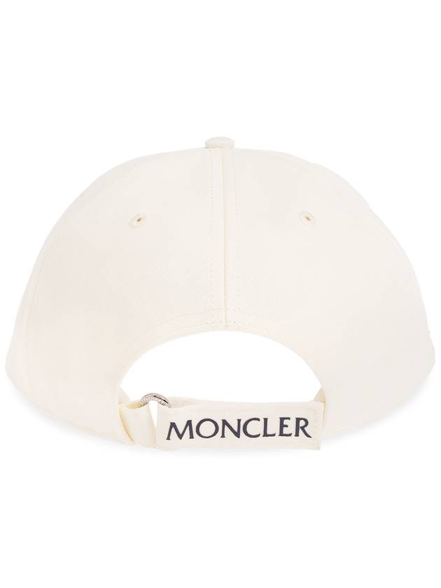 Gabardine Baseball Logo Ball Cap White - MONCLER - BALAAN 4