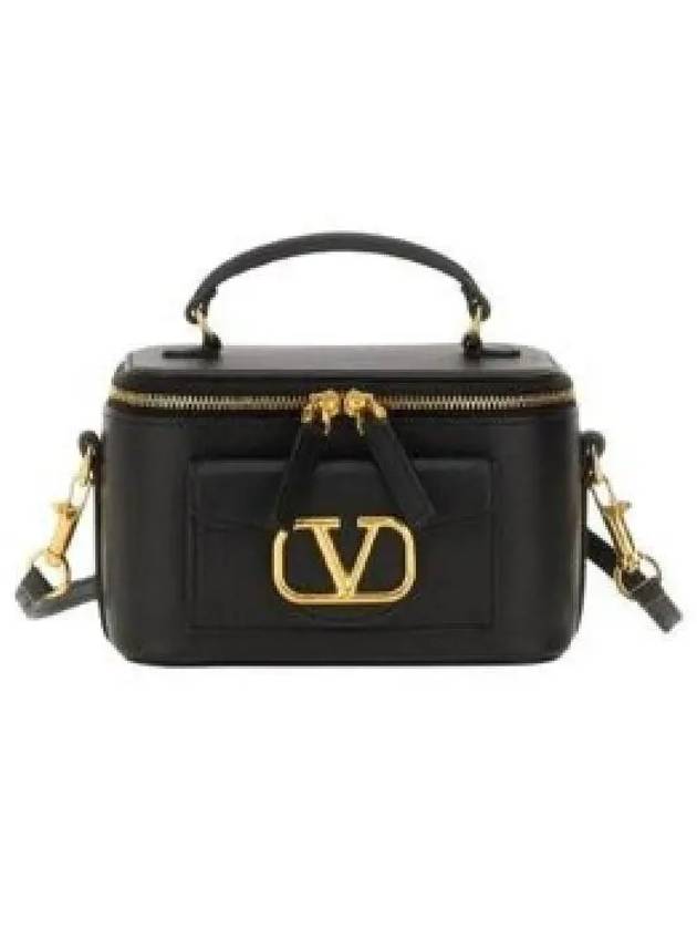 V Logo Signature Mini Tote Bag Black - VALENTINO - BALAAN 1