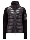 Padded Wool Cardigan Black - MONCLER - BALAAN 2