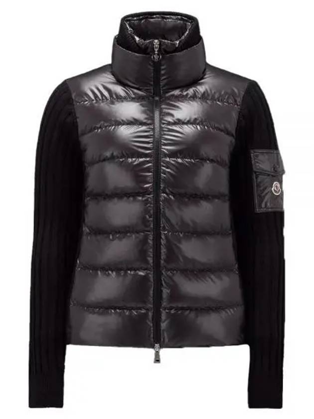 Logo patch padding mix black women's jacket 195514 - MONCLER - BALAAN 1