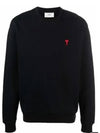 Small Heart Logo Sweatshirt Black - AMI - BALAAN 2