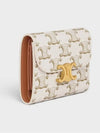 Triomphe Canvas Small Half Wallet White Tan - CELINE - BALAAN 3