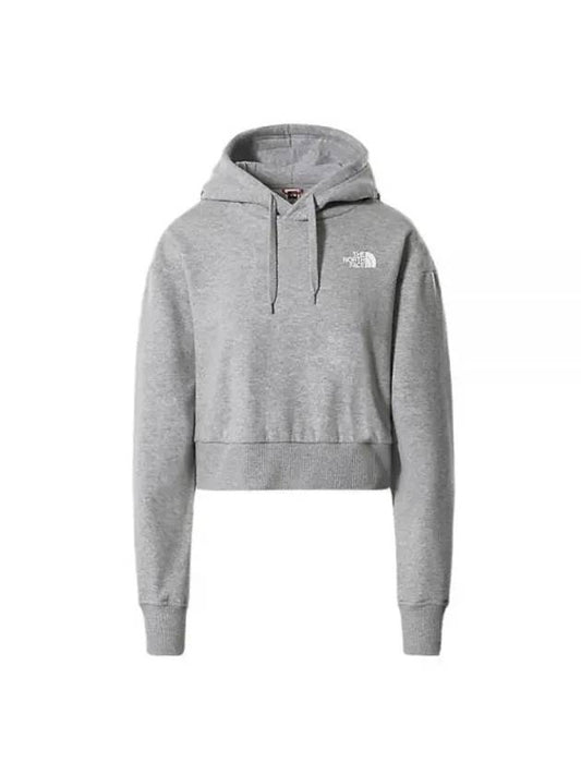 Women's Classic Pullover Cropped Cotton Hoodie Grey - THE NORTH FACE - BALAAN 1