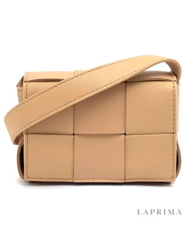 Intrecciato Cassette Small Cross Bag Almond - BOTTEGA VENETA - BALAAN.