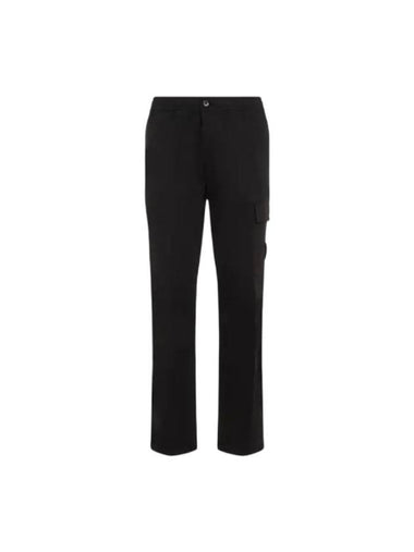 Ghost Stretch Cotton Wool Satin Cargo Straight Pants Black - STONE ISLAND - BALAAN 1