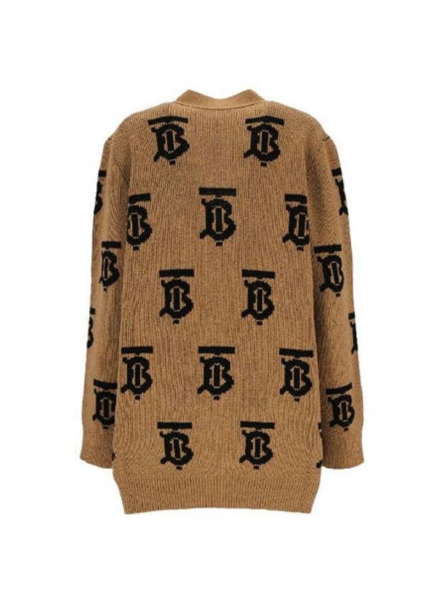 Monogram Motif Jacquard Wool Cardigan Camel - BURBERRY - BALAAN 3