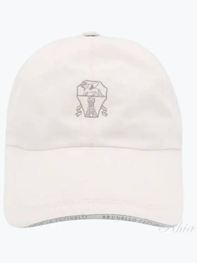 Embroidered Logo Curved Peak Ball Cap White - BRUNELLO CUCINELLI - BALAAN 2