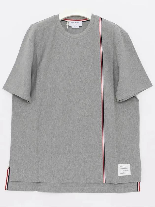 RWB Stripe Cotton Short Sleeve T-shirt Grey - THOM BROWNE - BALAAN 2