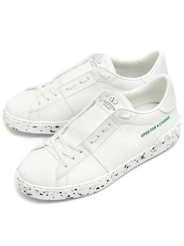 Men's Open For Change Low Top Sneakers White - VALENTINO - BALAAN 1