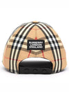 logo applique vintage check ball cap beige - BURBERRY - BALAAN 5