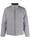 4 Bar Check Reversible Padded Jacket Black White - THOM BROWNE - BALAAN 7