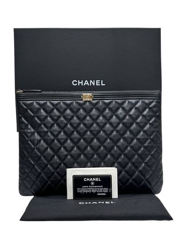 A84407 Cavier Skin Boy Vintage Gold Plated Large Clutch - CHANEL - BALAAN 9