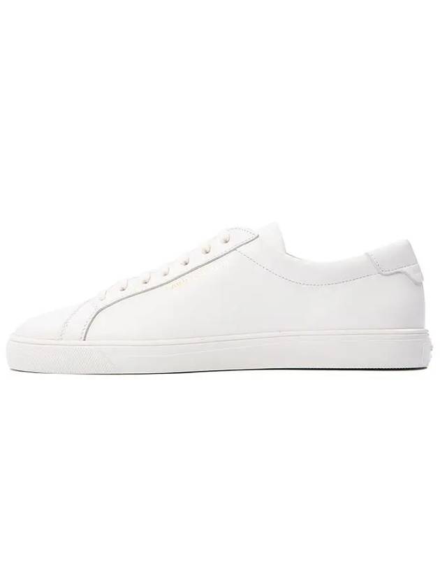 Men's Andy Leather Low Top Sneakers White - SAINT LAURENT - BALAAN 3