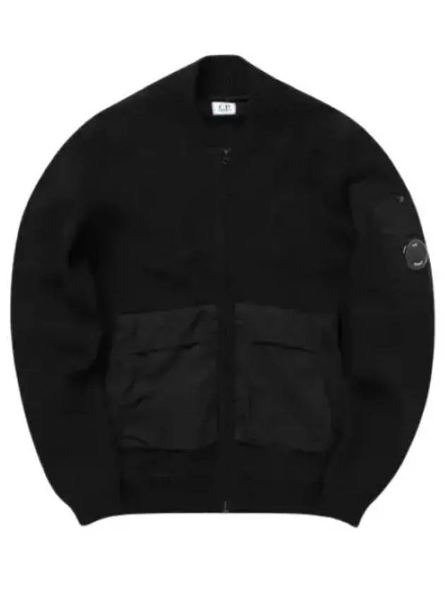 Cotton Mixed Bomber Cardigan Black - CP COMPANY - BALAAN 2