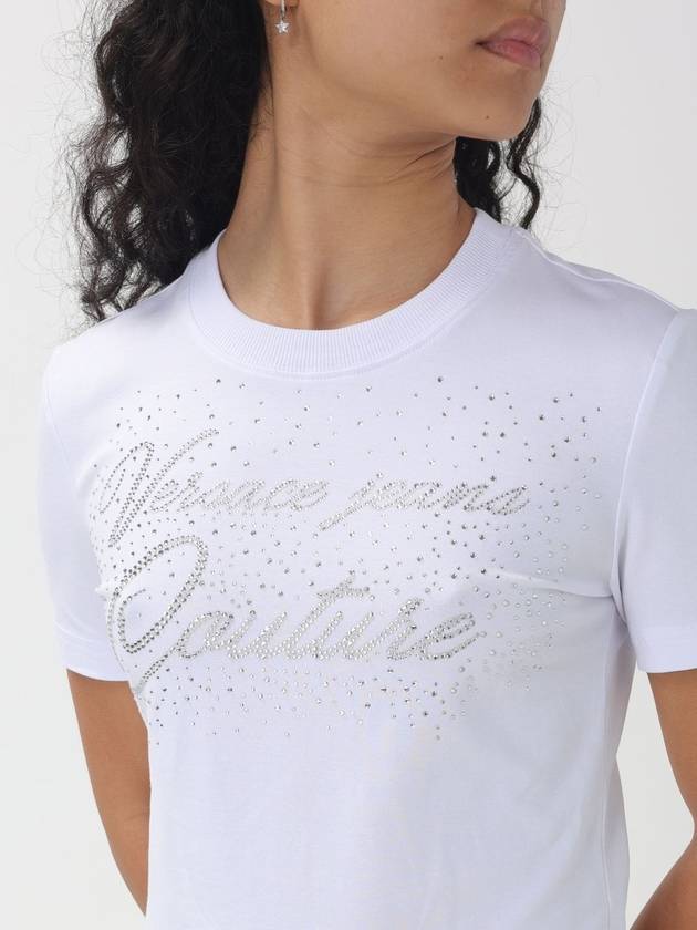 T-shirt Versace Jeans Couture in cotone con logo strass - VERSACE - BALAAN 3