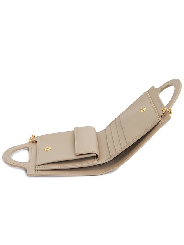 Women's Logo Detail Chain Half Wallet Beige - MARNI - BALAAN 8