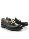 Brushed Leather Chain Loafers Black - TOD'S - BALAAN 3