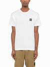 Logo Patch Cotton Short Sleeve T-Shirt White - STONE ISLAND - BALAAN 4