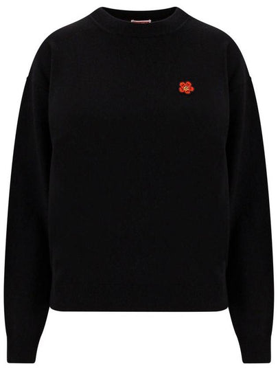 Boke Flower Logo Wool Knit Top Black - KENZO - BALAAN 2