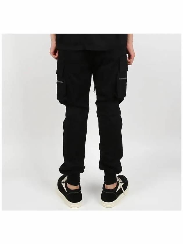 Slim Cut Cargo Cotton Track Pants Black - RICK OWENS - BALAAN 5