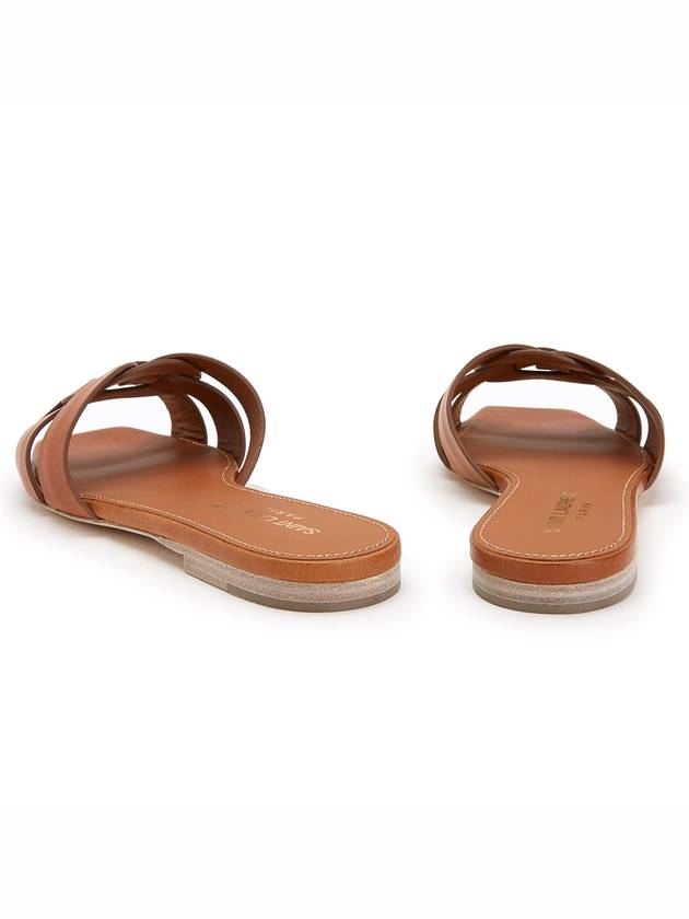 Metal Free Tanning Slide Mule Brown - SAINT LAURENT - BALAAN.