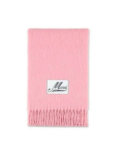 Logo Patch Knit Alpaca Muffler Pink - MARNI - BALAAN 2